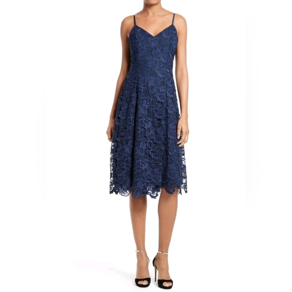 Alice + Olivia Naomi Lace Midi Dress